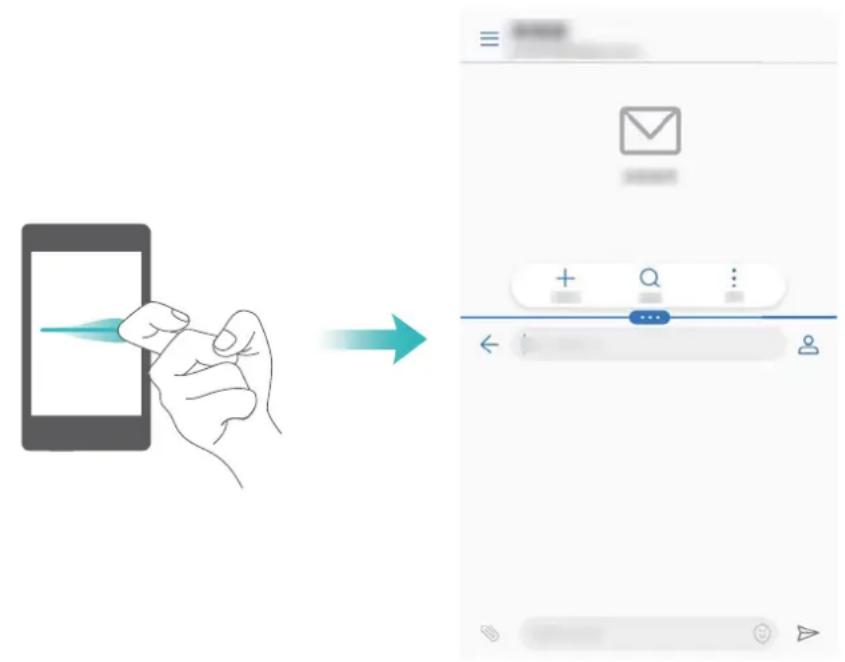 Diagram illustrating mobile phone scanning process: left shows hand holding smartphone, right shows app interface with menu bar and email icon