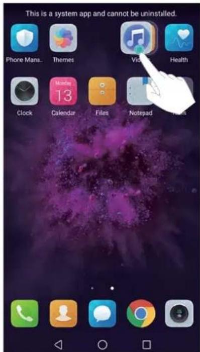 This is a system app and cannot be uninstalled. Phone Mans... Themes Video Health Clock Calendar Files Notepad Windows