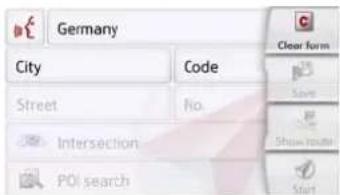 Germany City Code Street Fio. Intersection POI search Clear form Save Show how to Start