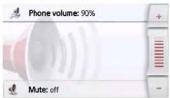 Phone volume: 90% Mute: off