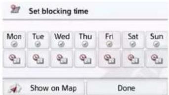Set blocking time Mon Tue Wed Thu Fri Sat Sun Show on Map Done