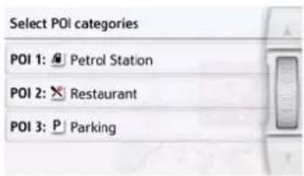 Select POI categories POI 1: Petrol Station POI 2: Restaurant POI 3: Parking