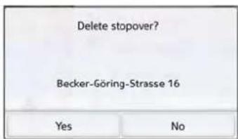 Delete stopover? Becker-Göring-Strasse 16 Yes No