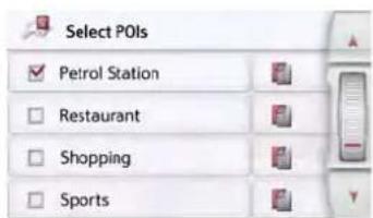 Select POIs ✓ Petrol Station □ Restaurant □ Shopping □ Sports