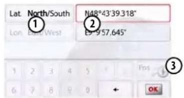 Lat. North/South N48°43'39.318" Lon. West 69°57.645" 1 2 3 4 5 6 7 8 9 0 OK Pps ③