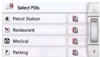 Select POIs Petrol Station Restaurant Medical Parking