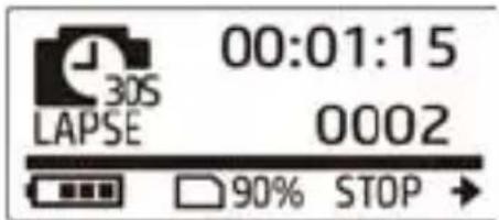 30S LAPSE 00:01:15 0002 90% STOP →