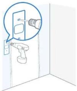 Diagram showing a spray gun inserted into a door with a magnified inset highlighting the component.