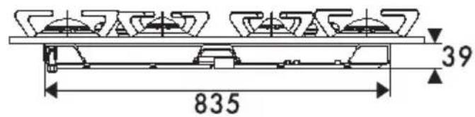 SMEG P64ES - Mål: placering af gas- og el-forsyning (udtrykt i millimeter) - 5