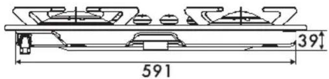 SMEG P64ES - Mål: placering af gas- og el-forsyning (udtrykt i millimeter) - 2