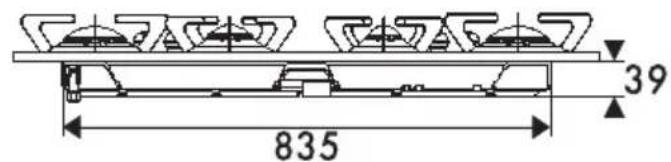 SMEG P106ES - Mål: placering af gas- og el-forsyning (udtrykt i millimeter) - 5