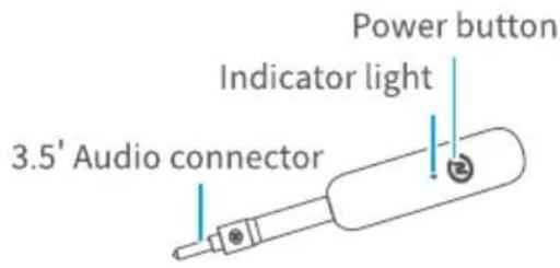 Power button Indicator light 3.5' Audio connector