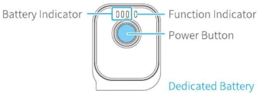 Battery Indicator 000°C Function Indicator Power Button Dedicated Battery