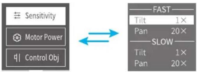 FeiyuTech QING - Sensitivity Setting - 1