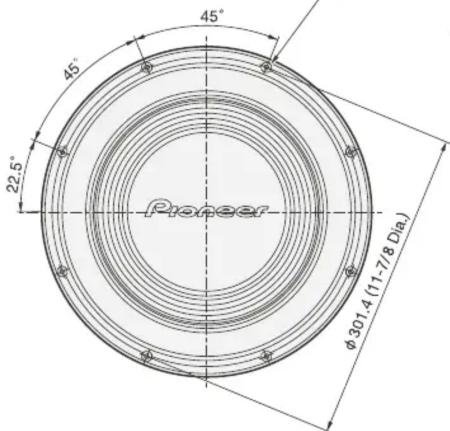 45° 46° 22.5° Pioneer Ø301.4 (11-78 Dia.)
