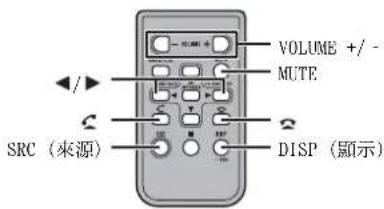 VOLUME +/- MUTE SRC (來源) DISP (顯示)