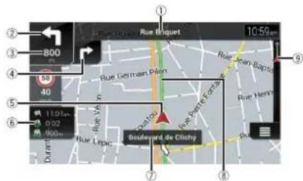 Rue Briguet 10:59 800 50 40 110km 002 900 Durant Boulevard de Clischy Rue Germain Plen Rue Paris-Porte Rue Henry Rue Lepic ① ② ③ ④ ⑤ ⑥ ⑦ ⑧ ⑨