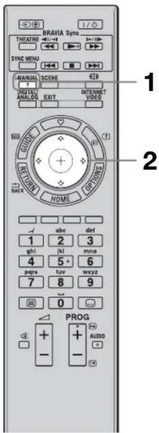 BRAVIA Sync THEATRE SYNC MENU MANUAL SCENE DIGITAL EXE GUIDE RETURN HOME OPTIONS 1 2 3 4 5 6 7 8 9 0 PROG AUDIO