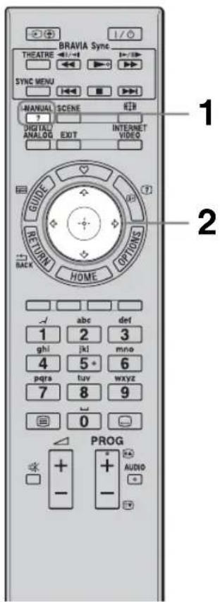 BRAVIA Sync THEATRE SYNC MENU MANUAL SCENE DIGITAL EXE GUIDE RETURN HOME OPTIONS 1 2 3 4 5 6 7 8 9 0 PROG AUDIO