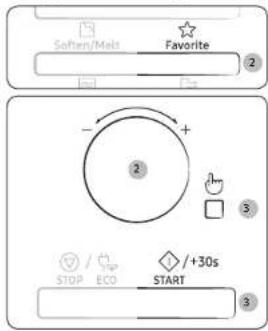 SAMSUNG MS23K3515AW - Brug af favoritfunktionerne - 1