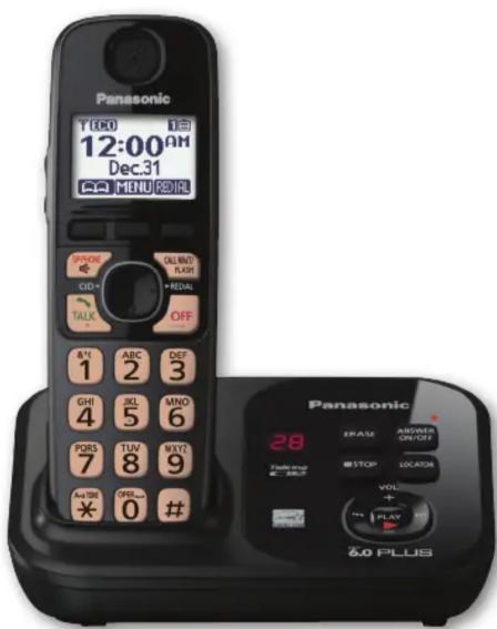 Panasonic T:CO 12:00 AM Dec.31 CA MENU ROI SPRONE GID- TALK BY- 1 ABC 2 DEF 3 GHI 4 JXL 5 MINO 6 PORS 7 TUV 8 MAY? 9 AM TUR ¥ OFF... 0 # Panasonic ERASE ANOISES ON/OFF STOP LOCATOR VOL + PLAY # &0 PLUS