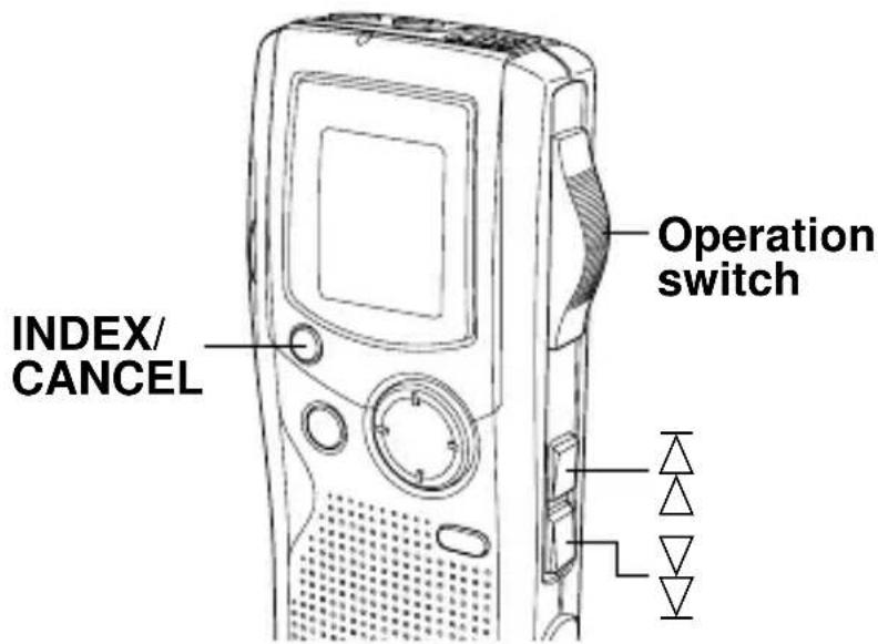 INDEX/ CANCEL Operation switch
