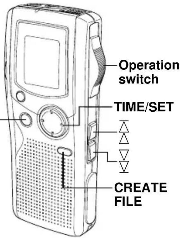 Operation switch TIME/SET CREATE FILE