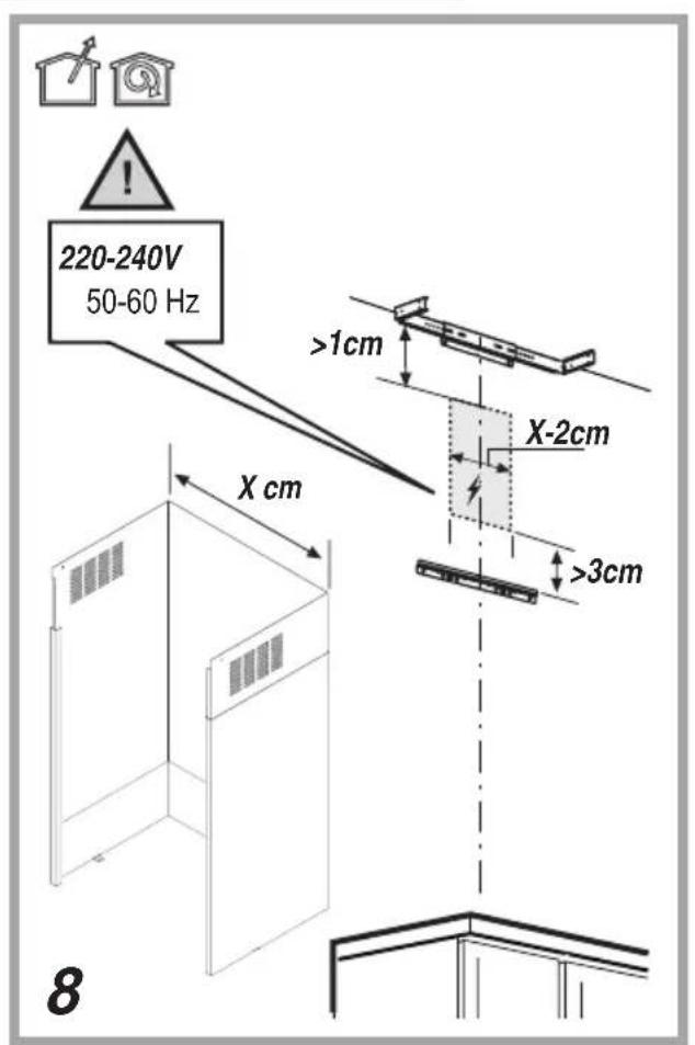 220-240V 50-60 Hz >1cm X-2cm >3cm X cm 8