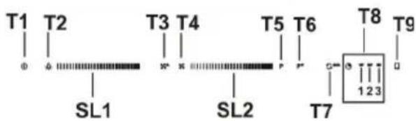T1 T2 SL1 T3 T4 SL2 T5 T6 T7 T8 T9 123