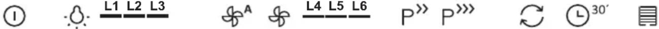 ① ⚡: L1 L2 L3 ⚡A ⚡ L4 L5 L6 P>> P>>> ⇔ ⓣ30' ☐
