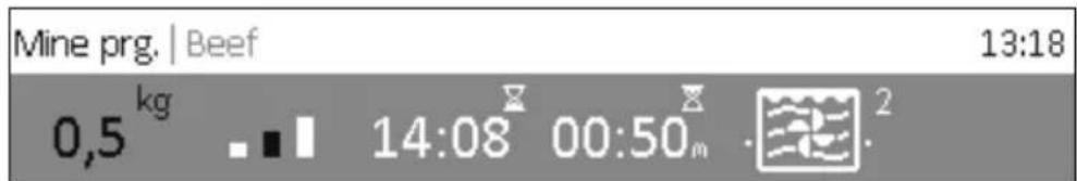 Mine prg. | Beef 13:18 0,5 kg 14:08 00:50m 2