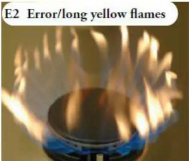 E2 Error/long yellow flames