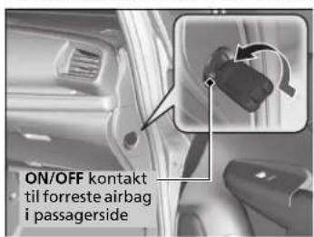 ON/OFF kontakt til forreste airbag i passagerside