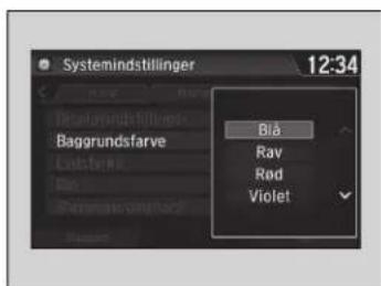 Systemindstillinger 12:34 Baggrundsfarve Bia Rav Red Violet