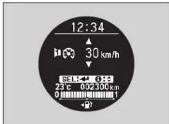 12:34 30 km/h SEL: 0.85 23°C 002300 km 0 1