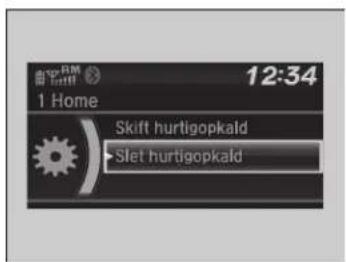 1 Home 12:34 Skift hurtigopkald Slet hurtigopkald