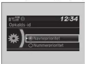 12:34 Opkalds-id Navneprioritet Nummerprioritet