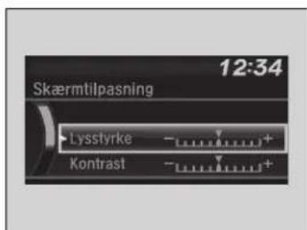 12:34 Skærmtilpasning Lysstyrke Kontrast