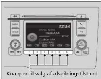 12:34 Knapper til valg af afspilningstilstand