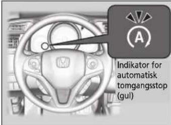 A Indikator for automatisk tomgangsstop (gul)