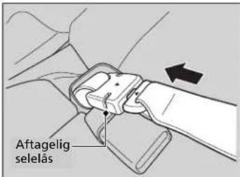 Aftagelig selelås