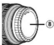 Diagram of a mechanical component with numbered parts and directional arrows indicating motion or flow