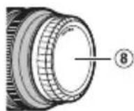 Diagram of a mechanical component with numbered parts and directional arrows indicating motion or assembly.