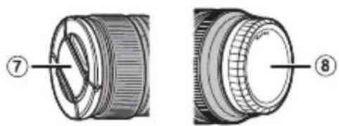 Technical diagram showing two views of a mechanical component with numbered annotations (7 and 8)