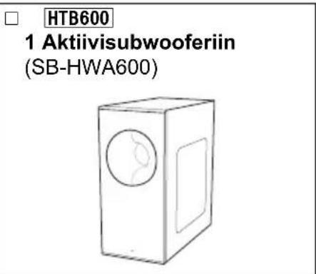 HTB600 1 Aktiivisubwooferiin (SB-HWA600)