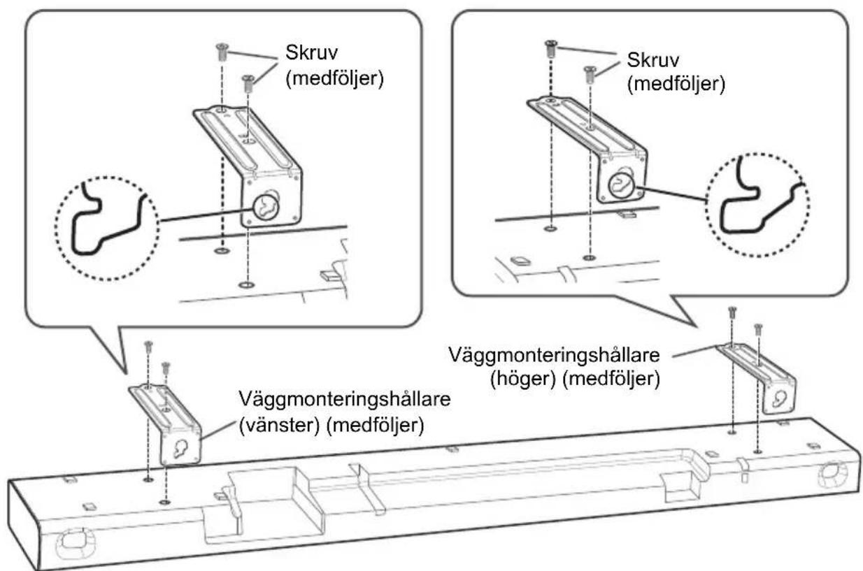 PANASONIC SC-HTB400 - Fäst väggmonteringshållarna i huvudenheten. - 1