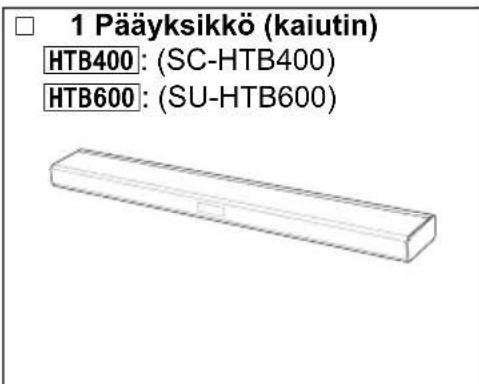 1 Pääyksikkö (kaiutin) HTB400: (SC-HTB400) HTB600: (SU-HTB600)