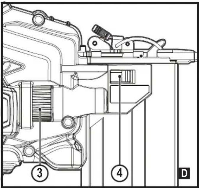 Technical diagram of a mechanical assembly with numbered components and labeled parts