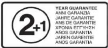 2+1 YEAR GUARANTEE ANNI GARANZIA JAHRE GARANTIE ANS DE GARANTIE XPONIA EFGYHSH AÑOS GARANTIA JAREN GARENTIE ANOS GARANTIA