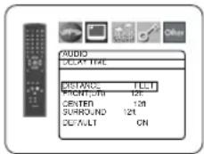 AUDIO DELAY TIME DISTANCE FLET POINT ON 12F CENTER 12M SURROUND 12F DEFAULT ON